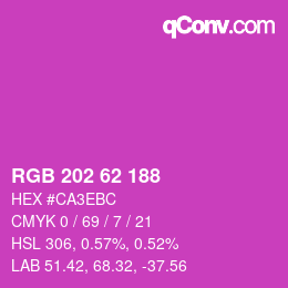 カラーコード: RGB 202 62 188 | qconv.com