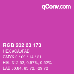 颜色代码: RGB 202 63 173 | qconv.com