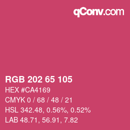 カラーコード: RGB 202 65 105 | qconv.com