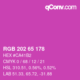 Color code: RGB 202 65 178 | qconv.com