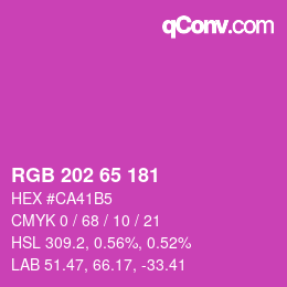 颜色代码: RGB 202 65 181 | qconv.com