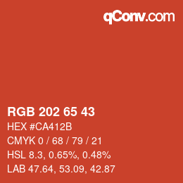 Código de color: RGB 202 65 43 | qconv.com