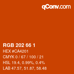 カラーコード: RGB 202 66 1 | qconv.com