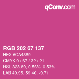Código de color: RGB 202 67 137 | qconv.com