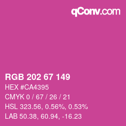 Color code: RGB 202 67 149 | qconv.com