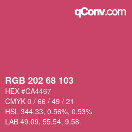 カラーコード: RGB 202 68 103 | qconv.com