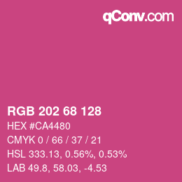 カラーコード: RGB 202 68 128 | qconv.com