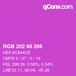 カラーコード: RGB 202 68 206 | qconv.com