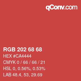 Color code: RGB 202 68 68 | qconv.com