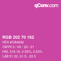 Color code: RGB 202 70 162 | qconv.com