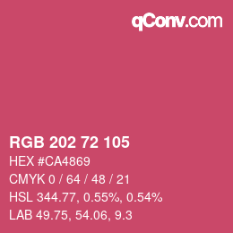 Color code: RGB 202 72 105 | qconv.com