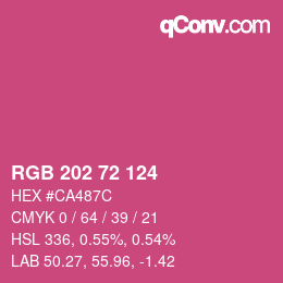 Color code: RGB 202 72 124 | qconv.com