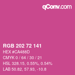 カラーコード: RGB 202 72 141 | qconv.com