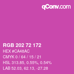 カラーコード: RGB 202 72 172 | qconv.com