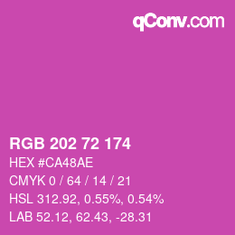 カラーコード: RGB 202 72 174 | qconv.com