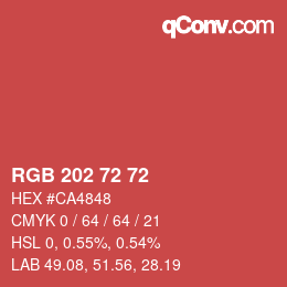 Color code: RGB 202 72 72 | qconv.com