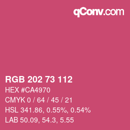 カラーコード: RGB 202 73 112 | qconv.com