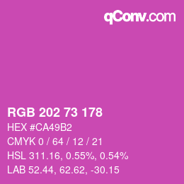 Color code: RGB 202 73 178 | qconv.com