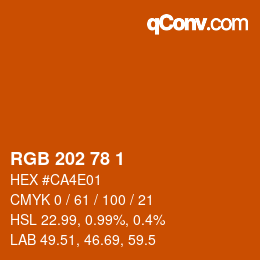 Color code: RGB 202 78 1 | qconv.com