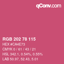 Color code: RGB 202 78 115 | qconv.com