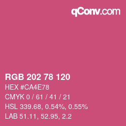 Color code: RGB 202 78 120 | qconv.com
