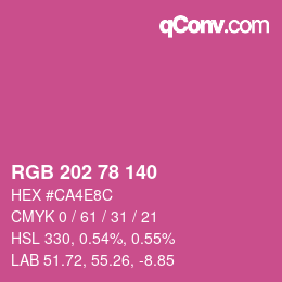 Color code: RGB 202 78 140 | qconv.com