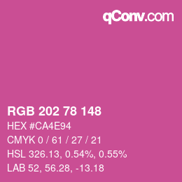 カラーコード: RGB 202 78 148 | qconv.com