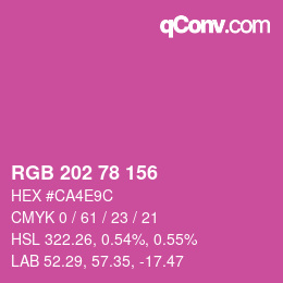 颜色代码: RGB 202 78 156 | qconv.com