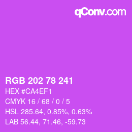 カラーコード: RGB 202 78 241 | qconv.com