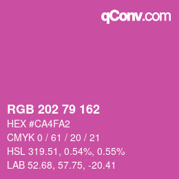 カラーコード: RGB 202 79 162 | qconv.com