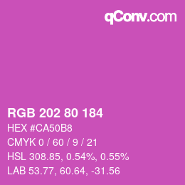 Color code: RGB 202 80 184 | qconv.com