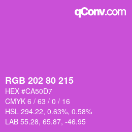 カラーコード: RGB 202 80 215 | qconv.com