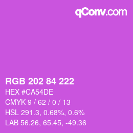 颜色代码: RGB 202 84 222 | qconv.com