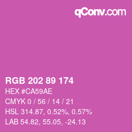 颜色代码: RGB 202 89 174 | qconv.com