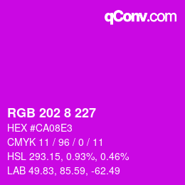 カラーコード: RGB 202 8 227 | qconv.com