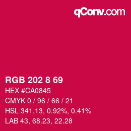 Color code: RGB 202 8 69 | qconv.com