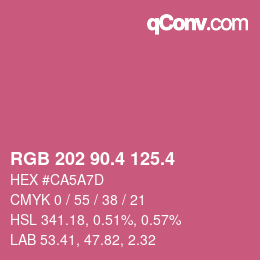 カラーコード: RGB 202 90.4 125.4 | qconv.com