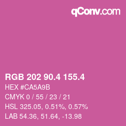 カラーコード: RGB 202 90.4 155.4 | qconv.com