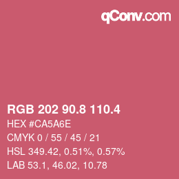 カラーコード: RGB 202 90.8 110.4 | qconv.com
