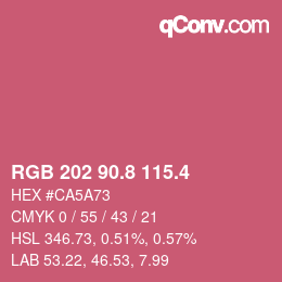カラーコード: RGB 202 90.8 115.4 | qconv.com