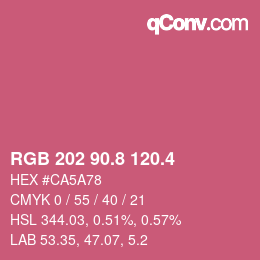 カラーコード: RGB 202 90.8 120.4 | qconv.com