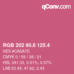 カラーコード: RGB 202 90.8 125.4 | qconv.com