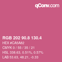 カラーコード: RGB 202 90.8 130.4 | qconv.com