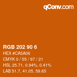 Color code: RGB 202 90 6 | qconv.com