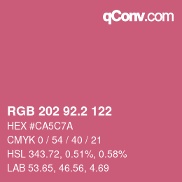 カラーコード: RGB 202 92.2 122 | qconv.com
