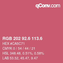 カラーコード: RGB 202 92.6 113.6 | qconv.com