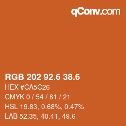 カラーコード: RGB 202 92.6 38.6 | qconv.com