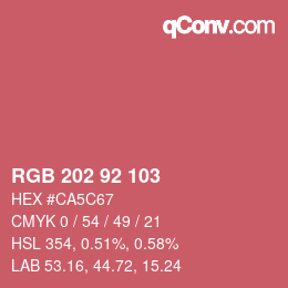 Color code: RGB 202 92 103 | qconv.com