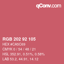 Color code: RGB 202 92 105 | qconv.com
