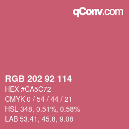 カラーコード: RGB 202 92 114 | qconv.com